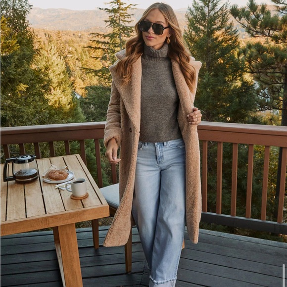 VICI collection teddy coat M camel Women's NEW - Picture 5 of 7